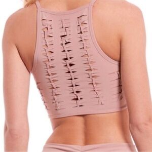 Free People Movement Revelation Crop Tank Tan Rose size XS NWOT